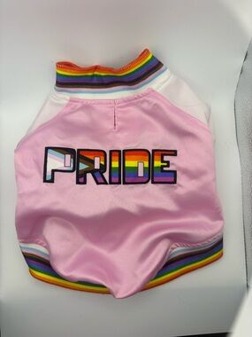 Youly Pink Pride Dog pet bomber jacket shirt Rainbow xs brand new